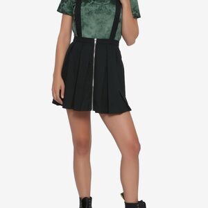 Hot Topic Pleated Skirt Dark Academia Tennis Preppy School Girl Suspenders Sz L